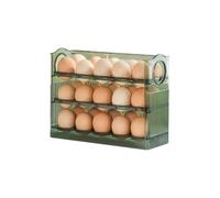 Reversible Egg Storage Box for Refrigerator Side Door, 2 en 1 Kitchen Organizer with Double-Sided Bandejas, Space Saver & Easy Clean Egg Tray (verde)