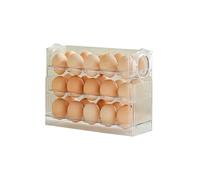 Reversible Egg Storage Box for Refrigerator Side Door, 2 en 1 Kitchen Organizer with Double-Sided Bandejas, Space Saver & Easy Clean Egg Tray (White)