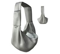 Reversible Small Dog Carrier Bag, Foldable Pet Sling Bags, Ultralight Walking Pet Carriers with Safety Rope, Hands-Free Cross Body Carrier with Collar for Dog/Cat/Rabbit(Grey)