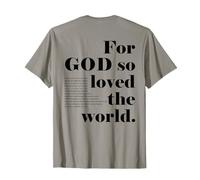 Reverso Cristiano para el versículo bíblico de Dios amó Tanto al Mundo Camiseta