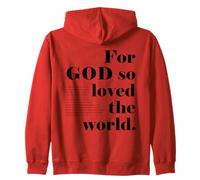 Reverso Cristiano para el versículo bíblico de Dios amó Tanto al Mundo Sudadera con Capucha
