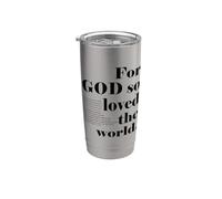 Reverso cristiano para el versículo bíblico de Dios amó tanto al mundo Vaso térmico de acero inoxidable de doble pared