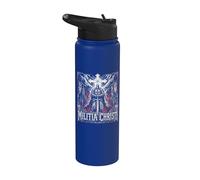 REVERSO DE Fear No Evil Archangel Christian Warrior Stainless Steel Insulated Water Bottle