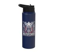 REVERSO DE Fear No Evil Archangel Christian Warrior Stainless Steel Insulated Water Bottle