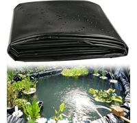 Revestimiento de estanque de 5 x 10 m, membrana impermeable reforzada resistente para estanques de peces koi al aire libre, cubierta negra duradera para estanques de jardín, protección contra el agua
