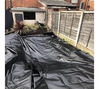 Revestimiento de estanque de polietileno de alta densidad resistente a los rayos UV, fácil de cortar, preformado, para fuentes, cascadas, estanques koi y jardines acuáticos (4 x 4 m), flexible y