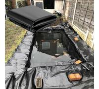 Revestimiento de estanque de refuerzo impermeable de HDPE negro, lámina para estanque de natación, lona para estanque de jardín, base de revestimiento para estanques de peces, fuentes y cascadas(3x7m)