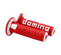 Revestimiento de manillar domino moto off road a360 rojo-blanco extremo cerrado