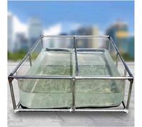 Revestimiento de PVC para estanque con marco de acero y ventana transparente para estanques de peces dorados y koi al aire libre, fácil instalación, 3 m x 2 m x 60 cm, diseño duradero y flexible