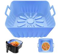 Revestimiento de silicona de freidora de aire cuadrado, de9 pulgadas 7a10 Qt de grado alimenticio reutilizable inserción de freidora de aire de silicona resistente al calor accesorio de tazón de cesta