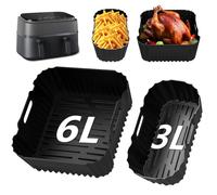 Revestimiento de silicona para freidora de aire para Philips Dual Basket Airfryer 3000 Series 6L/3L, accesorios reutilizables para freidora de aire Philips 2 cajones cesta 9L Airfryer NA350/00