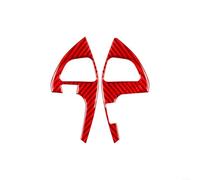 Revestimiento de volante de fibra de carbono para Toyota Highlander 2008 - 2013, color rojo/negro interior para embellecedor decorativo accesorios (B rojo)