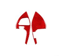 Revestimiento de volante de fibra de carbono para Toyota Highlander 2008 - 2013, color rojo/negro interior para accesorios decorativos (D rojo)
