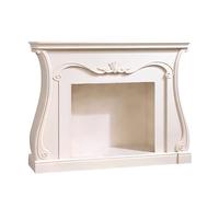 Revestimiento envolvente de chimenea Estante de repisa for chimenea madera maciza abedul con detalles volutas adornados, curvado clásico