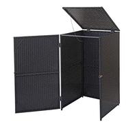 Revestimiento para cubos de basura HWC-E25, contenedor de basura, polirratán, 120 l, color negro