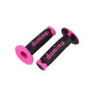 Puños domino dsh off road negro-fucsia cerrados para moto repuestos accesorios
