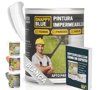 Revestimiento Sellador Impermeabilizante Híbrida con Poliuretano, Pintura Impermeable Definitivo Terrazas, Techos y Exteriores, Protección Fugas Goteras, Transparente + 3Colores (Blanco, 14 Kg)