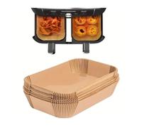 Revestimientos de papel desechables for freidora de aire, resistentes al aceite, impermeables, for hornear, redondos, cuadrados y rectangulares, suministros for fiestas de cocina(100pcs Rectangle)