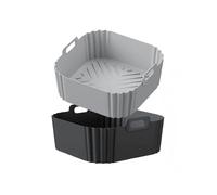 Revestimientos De Silicona For Freidora De Aire, (Compatible Con Ninja), Pro XL AF141 AF140 AF181, Revestimientos Cuadrados, Accesorios(Black Gray)