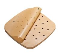 Revestimientos para freidora de aire, 100PCS 24cm Revestimiento de papel de pergamino para freidora de aire, Papel de pergamino perforado Papel antiadherente a prueba de grasa (marrón perforado)