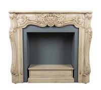 Revestimientos para repisas Marco adornado envolvente de repisa chimenea madera abedul Beige Decoración del hoga