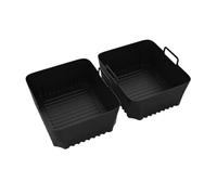 Revestimientos Rectangulares De Silicona Freidora De Aire, Compatible Con Ninja, Cesta De Freidora De Aire AF500, Repuesto Apto Lavavajillas, Revestimientos For Freidora Aire(2 in 1 Black)