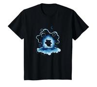 Reveur House Blue: Casa de los Sueños Noche Estrellada Whimsy Camiseta, Niños, Negro, 4 años
