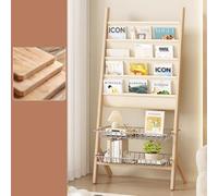 Revistero de madera maciza, almacenamiento vertical de 4 niveles para sala de estar, organizador de exhibición de libros y periódicos de gran capacidad