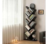 Revistero De Madera Maciza, Expositor De Folletos, Revistero De Diseño Escalonado, Expositor De Revistas Desmontable Para Oficinas, Hospitales, Centros Comerciales Y Vestíbulos(Black,17.3x7.8x60in)