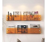 Revistero de pared acrílico, soporte transparente ajustable para discos de vinilo, cómics de periódicos y archivos, estantería colgante transparente para almacenamiento de oficina y baño