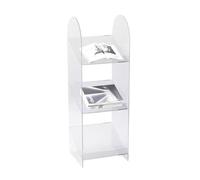 Revistero de piso acrílico, soporte de almacenamiento simple creativo para libros, folletos y periódicos, exhibición moderna para el hogar y la oficina, diseño que ahorra espacio