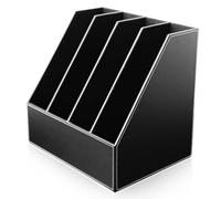 Revistero Revistero de Papel y Archivador de Cuero para Escritorio, Archivador de Revistas de Oficina Vintage, Organizador de Carpetas de Correo de 2/3/4 Ranuras, Cestas de Almacenamiento Decorativas