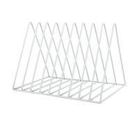 Revistero Revistero vertical de metal con 9 ranuras, soporte triangular blanco for revistas de escritorio, ideal for la oficina en casa. expositor