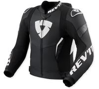 Revit Argon 3 Pro Chaqueta de cuero de motocicleta perforada, negro-blanco, tamaño 52 para Hombres