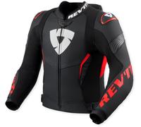 Revit Argon 3 Pro Chaqueta de cuero de motocicleta perforada, negro-rojo, tamaño 56 para Hombres