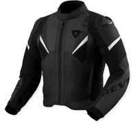 Revit Automate Chaqueta de cuero para moto perforada, negro, tamaño 48 para Hombres
