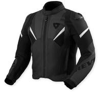 Revit Automate Chaqueta de cuero para moto perforada, negro, Talla 48