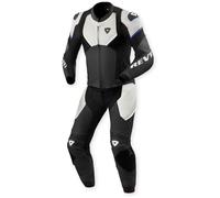 Revit Beta 2 Mono de moto de piel de 2 piezas perforado, Gris claro/negro/blanco, Talla 48