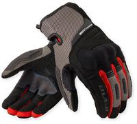 Revit Cavern Guantes de moto, negro/gris/rojo, Talla 3XL