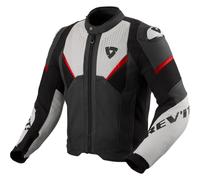 Revit Automate Chaqueta de cuero para moto perforada, negro-gris, tamaño 48 para Hombres