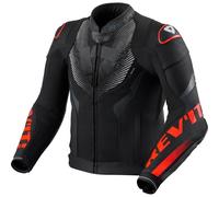 Revit Hyperspeed 3 Air Chaqueta de cuero de motocicleta perforada, negro/neón rojo, Talla 46