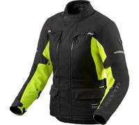 Revit Outback 5 H2O Chaqueta impermeable para motocicletas, negro/amarillo neón, Talla 34