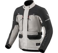Revit Outback 5 H2O Chaqueta Textil de Motocicleta Impermeable, negro-plata, tamaño 2XL para Hombres
