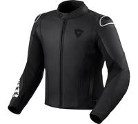 Revit Quadratic Logo Chaqueta de cuero de motocicleta perforada, negro-blanco, tamaño 48 para Hombres