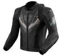 Revit Quantum 3 Pro Chaqueta de cuero para moto perforada, negro-gris, tamaño 52 para Hombres