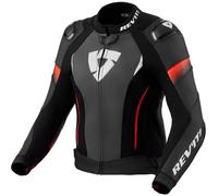 Revit Xena 4 Pro Chaqueta de cuero de moto para mujer, negro-rojo, tamaño 44