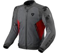 Revit Control Air H2O chaqueta textil impermeable para motocicletas, gris/rojo, Talla XXL