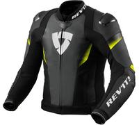 Revit Control Chaqueta de cuero de moto perforada, negro/amarillo, Talla 54