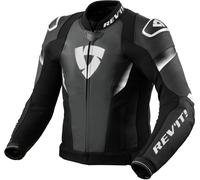 Revit Control Chaqueta de cuero de moto perforada, Negro/Blanco, Talla 48