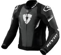 Revit Control Chaqueta de cuero de moto perforada, negro-blanco, tamaño 46 para Hombres